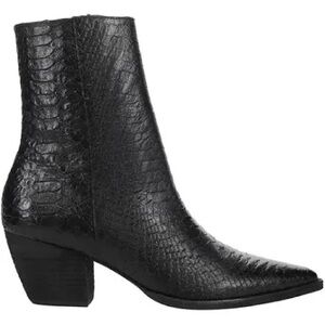 Matisse Black Croc-Embossed Ankle Boots